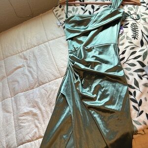 Windsor Green Satin Dress